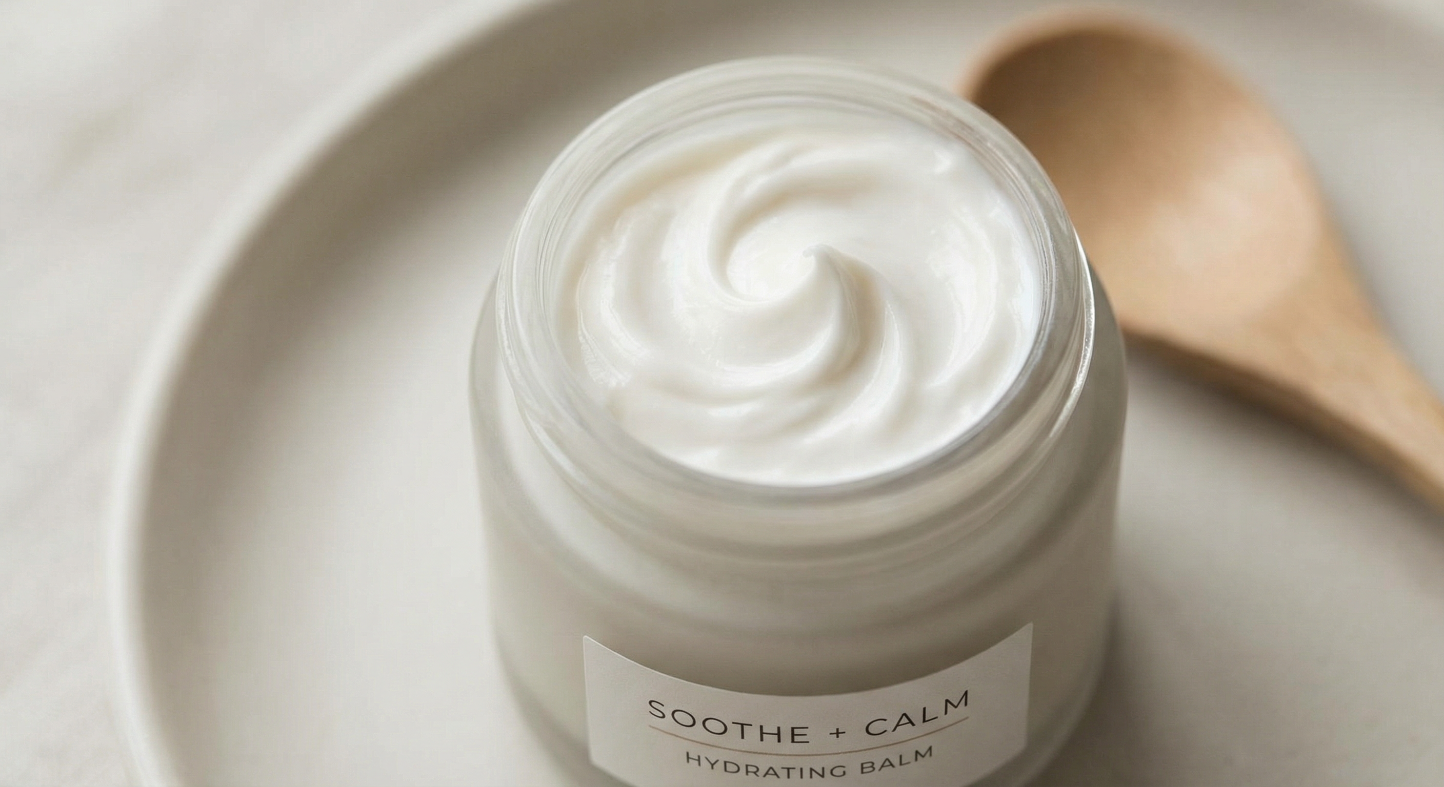 Soothing cream texture close-up